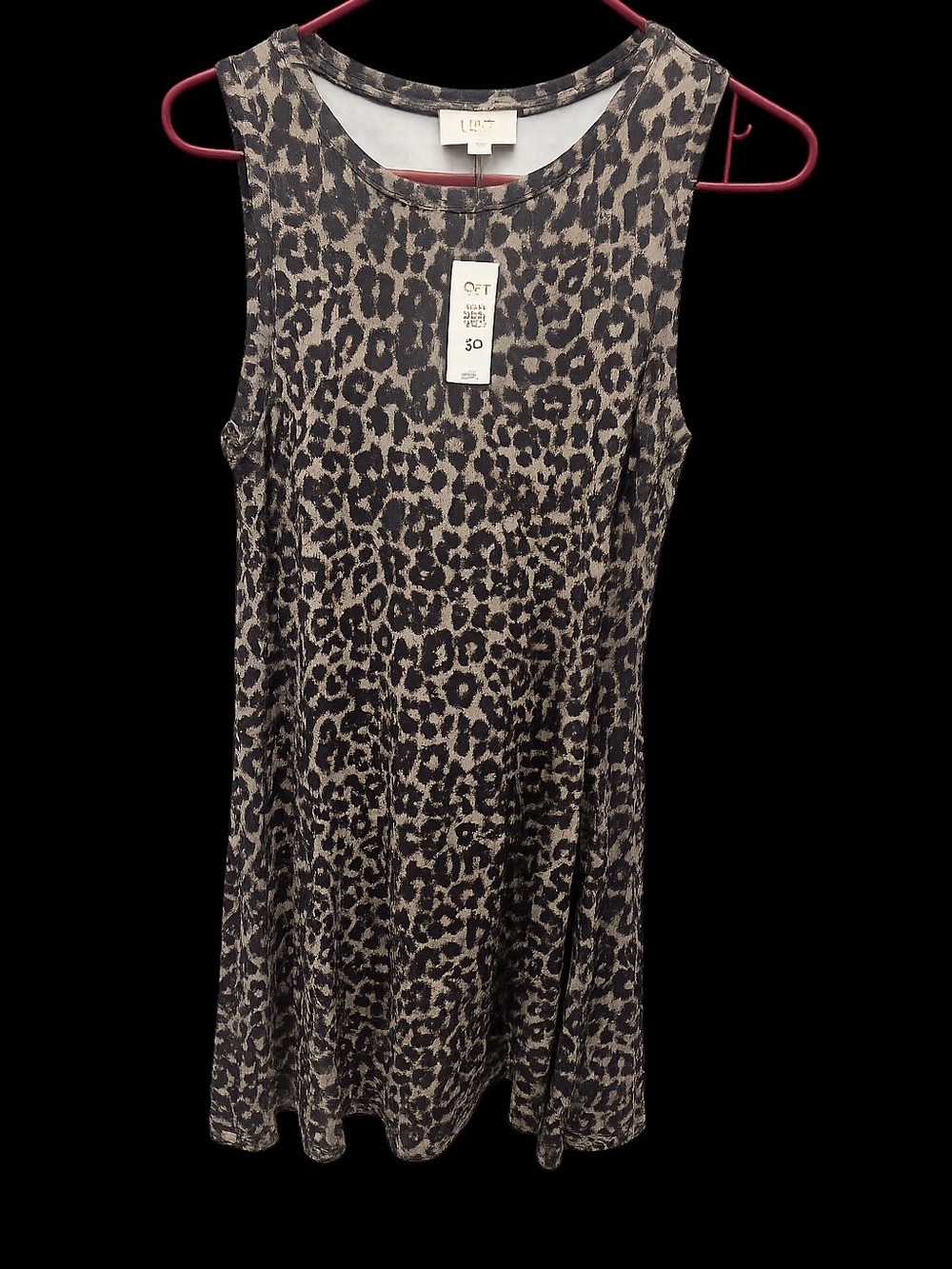 LOFT Petite Leopard Print Tank Dress in Black and Tan - NWT